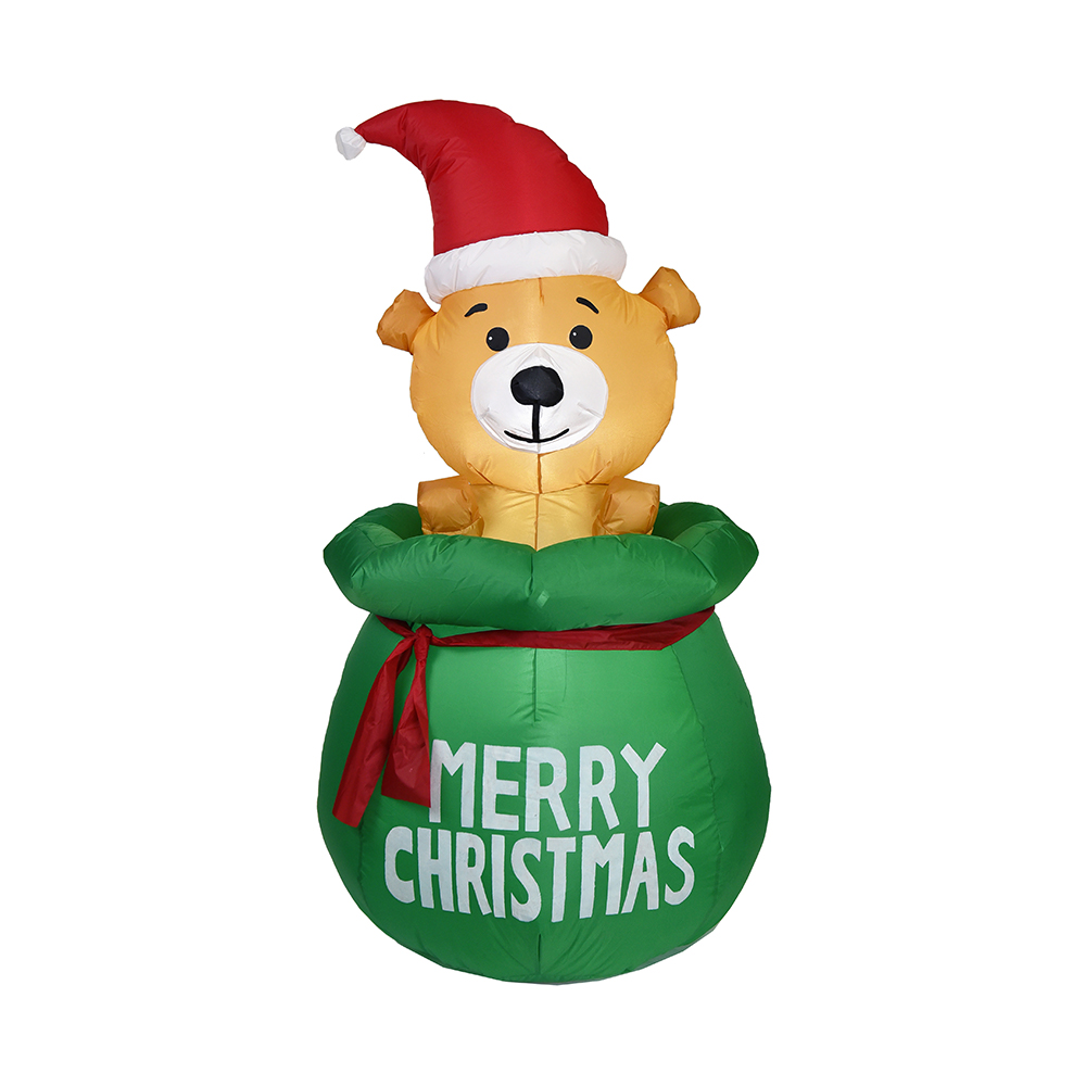 Oso de peluche inflable navideño de 150cm para decoración de exteriores (luces led integradas)