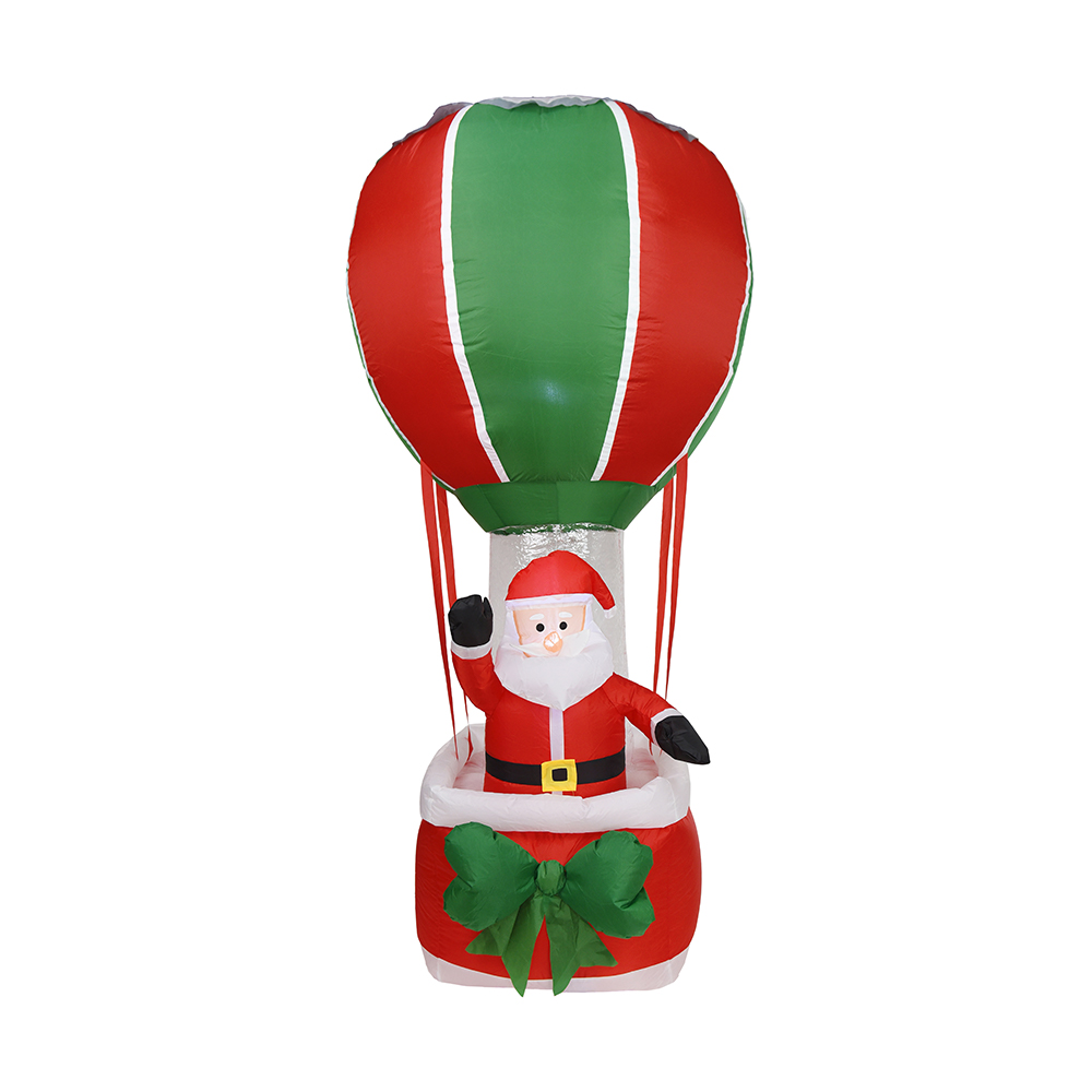 Soporte inflable de Papá Noel de Navidad de 180 CM en globo de aire caliente para decoración al aire libre (led incorporado)