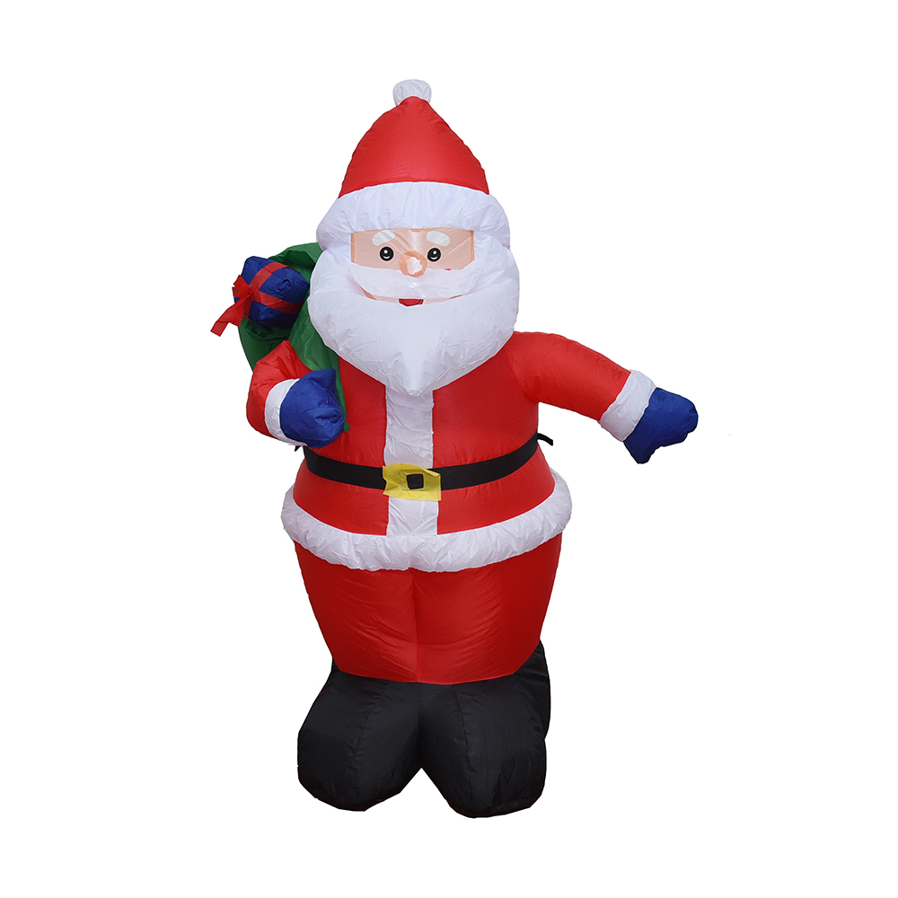 Papá Noel inflable de Navidad de 120 CM con bolsa de regalo para decoración al aire libre (led incorporado)