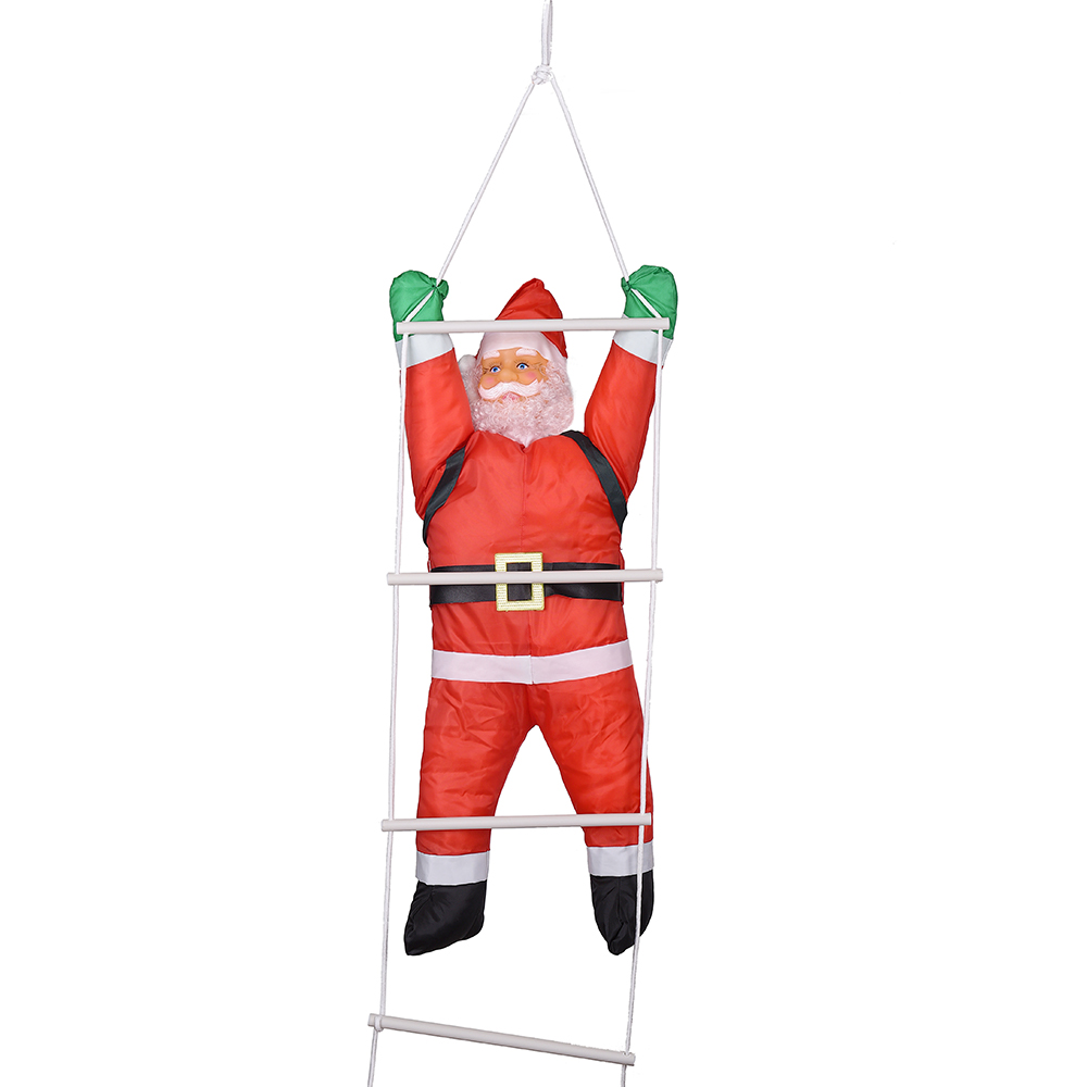 60 cm/90 cm/120 cm Papá Noel trepando en cuerda/escalera adorno navideño para árbol de Navidad