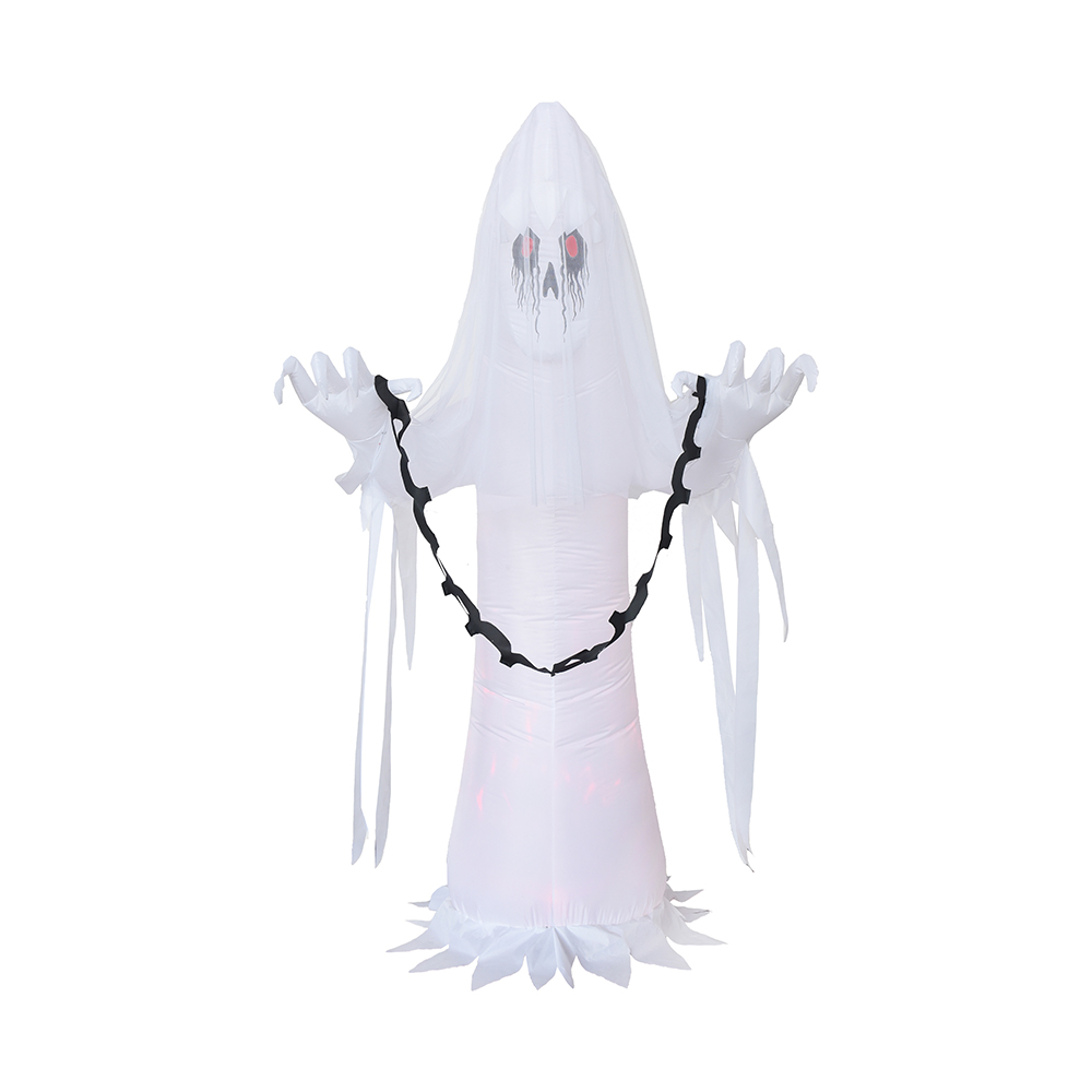 180 cm Halloween inflable fuego flamle fantasma decoración al aire libre (led incorporado)