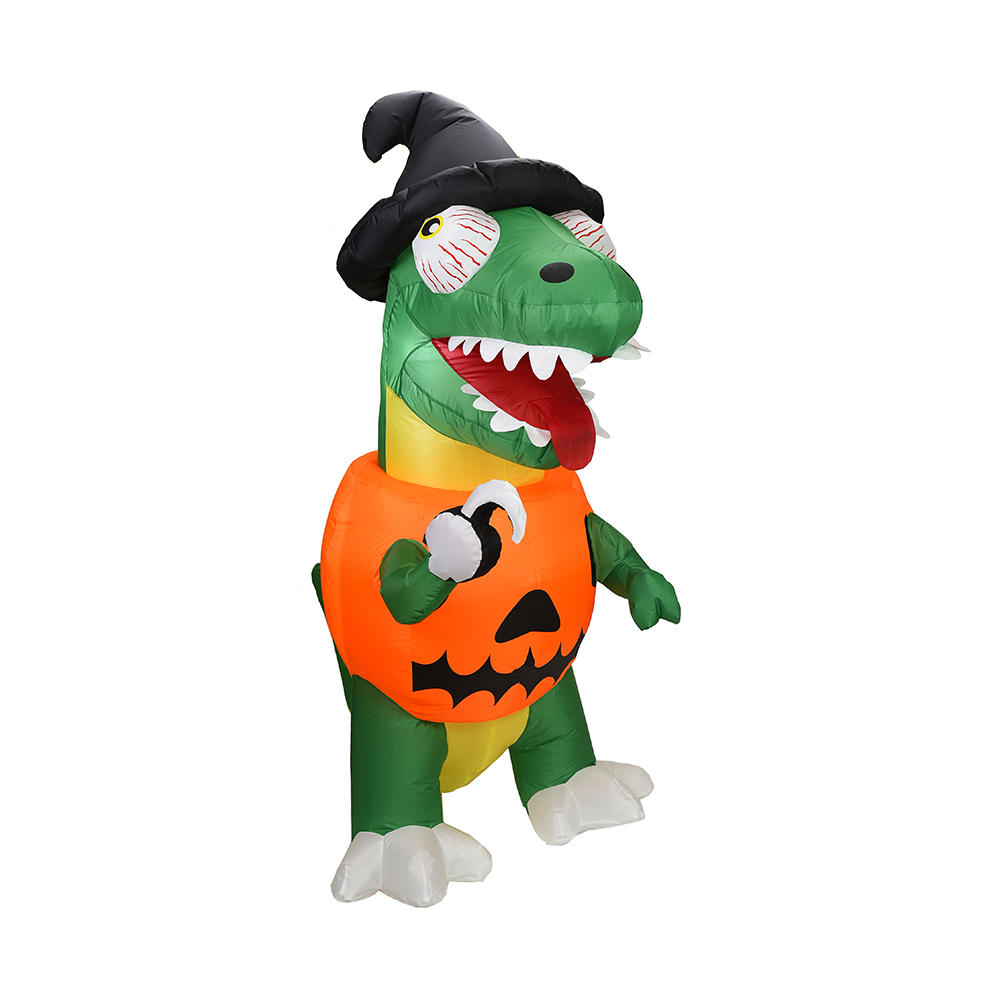 Decoración exterior de dinosaurio pirata inflable de Halloween de 180 cm (led incorporado)