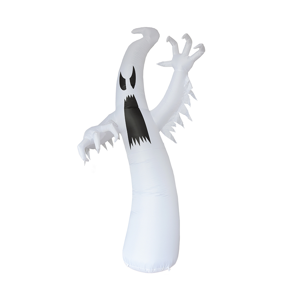 Decoración exterior fantasma blanco gigante inflable de Halloween de 360 ​​cm (led incorporado)